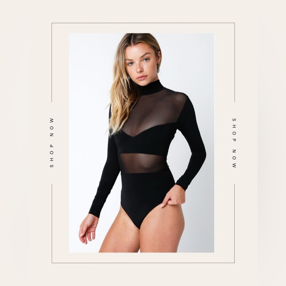 Black mesh bodysuit